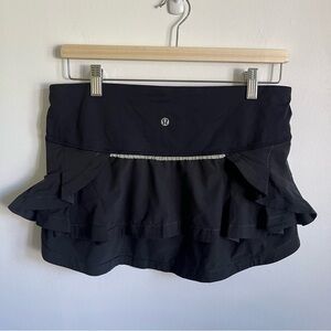 Lululemon Women Presta Ruffle Athletic Retro Basic Skirt Black US 8